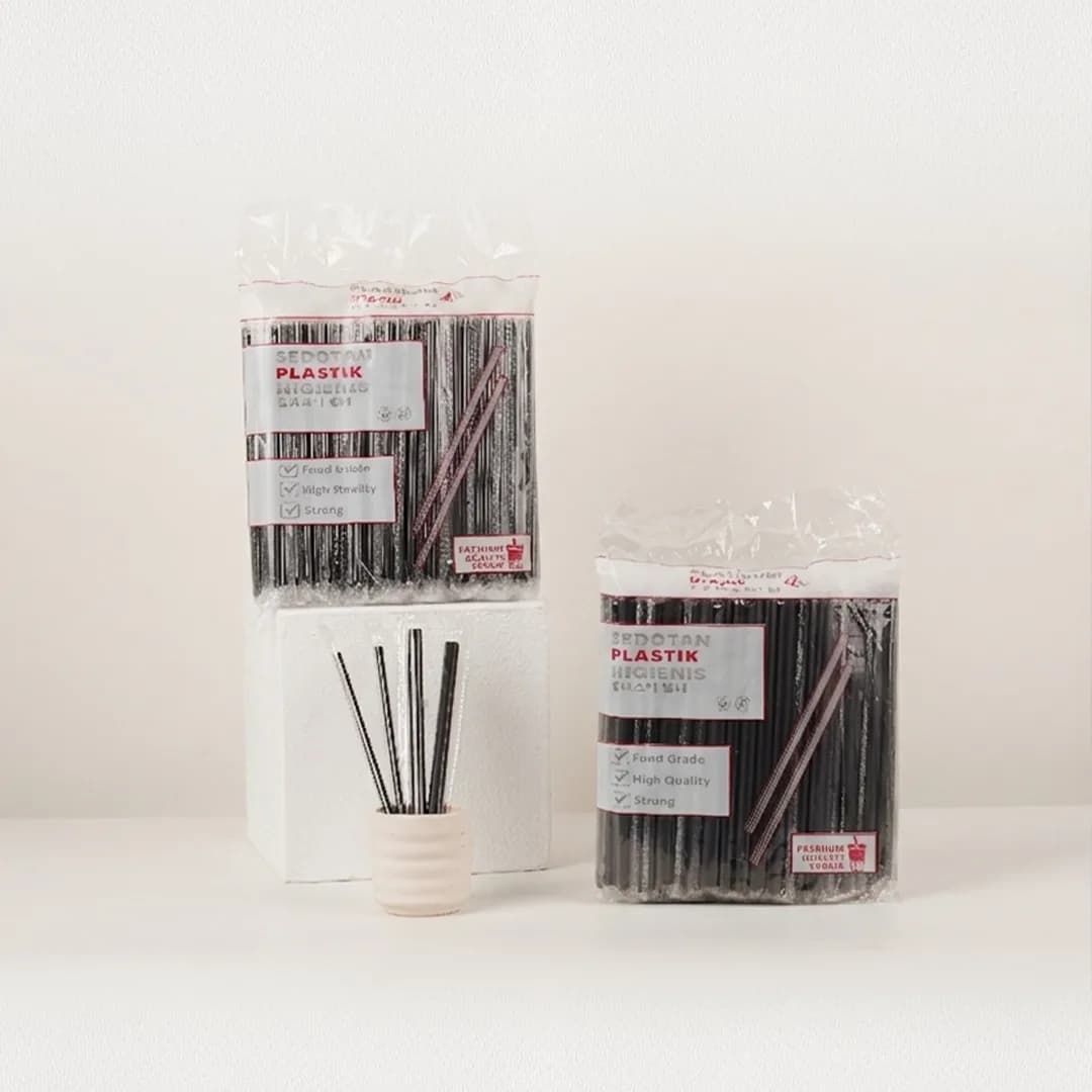 Sedotan Hitam Plastik