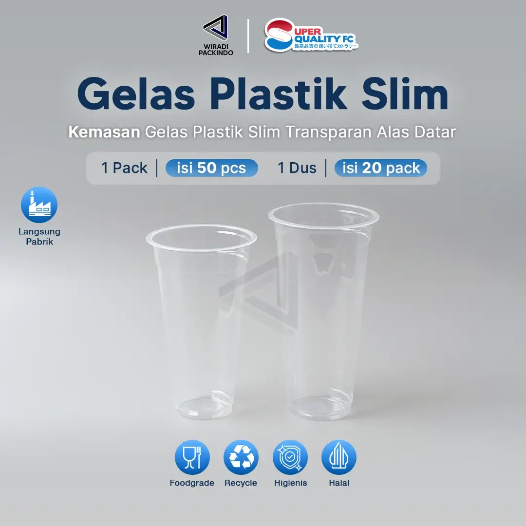 Gelas Plastik Datar Slim